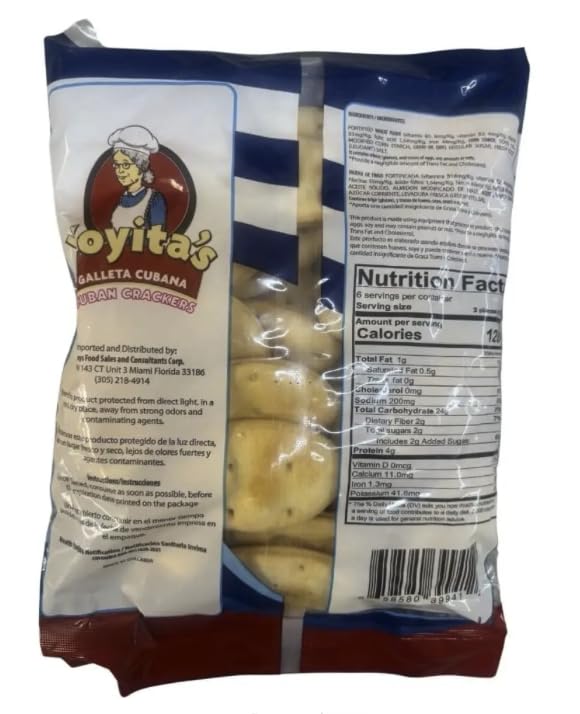 Yoyita's Cuban Crackers, Traditional Soda Crackers, Light and Crispy Texture, 8 oz (227g)