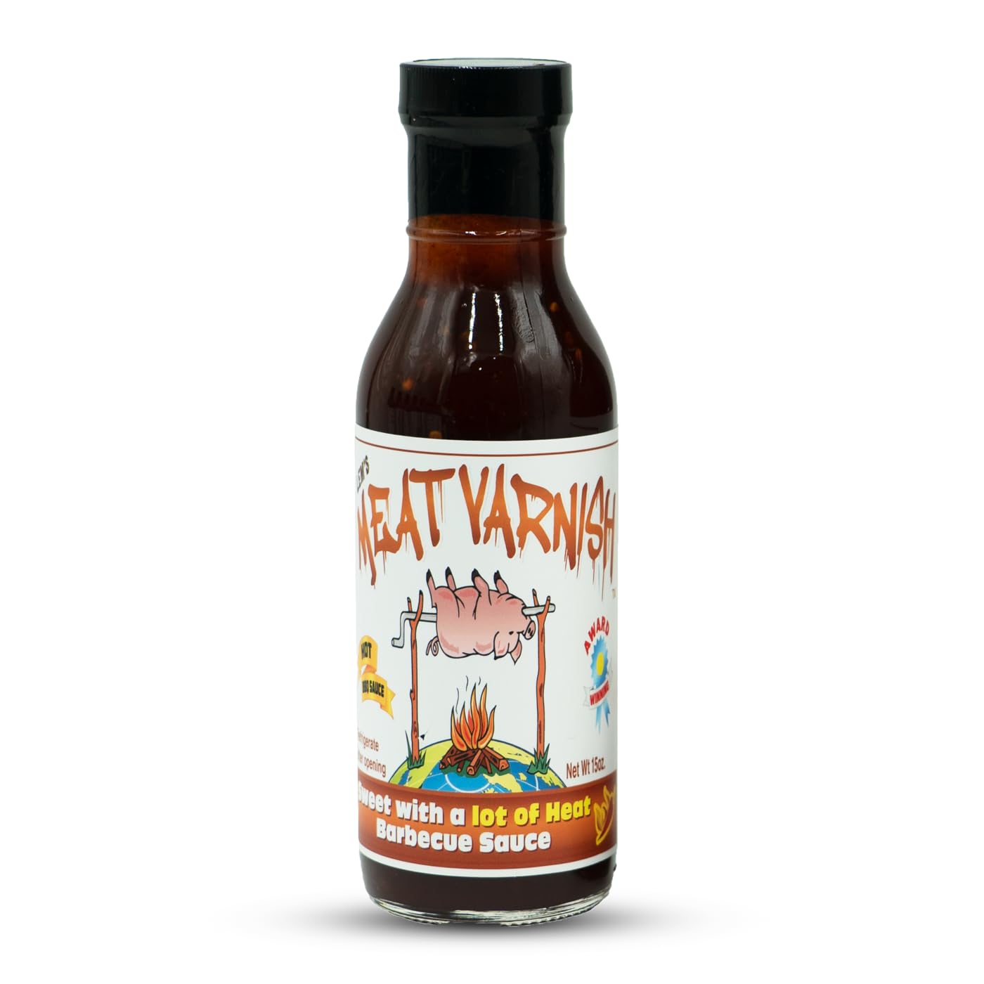 Lem’s Meat Varnish BBQ Sauce - 12 oz Bottle Sweet Hot Barbecue Sauce
