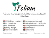 Foliumware Single Use Sal Leaf Bowls (5" inch, 20/pack) | Zero Waste, Biodegradable, Backyard Compostable | For Parties, Picnics, BBQ’s, Weddings