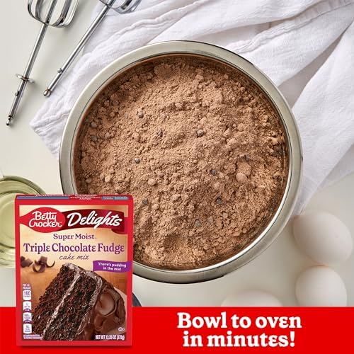 Betty Crocker Delights Super Moist Triple Chocolate Fudge Cake Mix (Pack of 2)