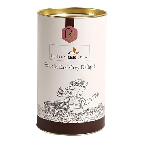 Blossom & Brew Smooth Earl Grey Delight (1.76oz) - Earl Grey De La Creme Tea - Darjeeling Black Tea with Natural Citrus - Bergamot & Vanilla - Whole