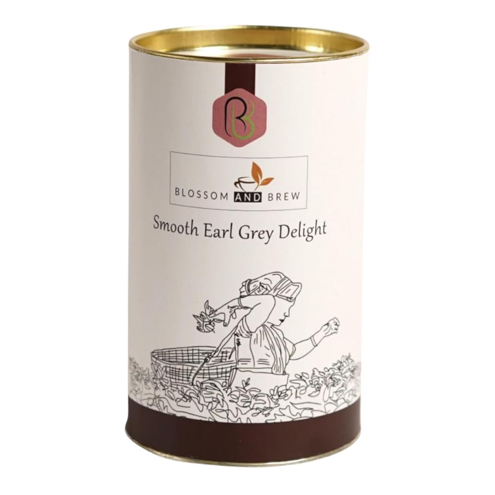 Blossom & Brew Smooth Earl Grey Delight (1.76oz) - Earl Grey De La Creme Tea - Darjeeling Black Tea with Natural Citrus - Bergamot & Vanilla - Whole