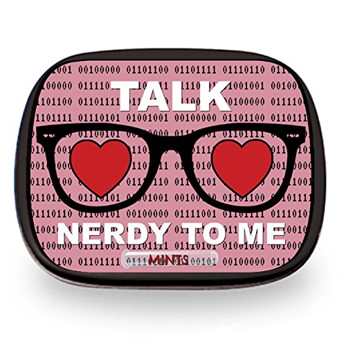 Talk Nerdy To Me Mints - Binary I Love You nerd design mint tin - Novelty candy for nerds - Chocolate breath mints, sugar-free