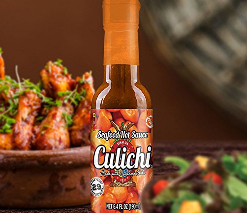 Salsa Culichi (TM) Official Seafood Hot Sauce, Made from the Famous Habanero Chili (Authentic Mexican Salsa) (3 Bottles)