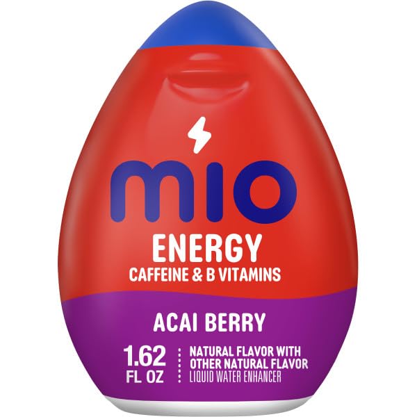 Mio Energy Liquid Water Enhancer Variety Pack - Includes 4 Acai Berry Storm & 4 Black Cherry, Caffeinated - 8 Pack