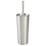mDesign Slim Metal Toilet Brush Set - Modern Freestanding Holder for Bathroom - Practical With Rust-Resistant Finish - Silver