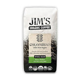 Jim’s Organic Coffee - Colombian - Single Origin, Medium Roast - Whole Bean 12 oz Bag