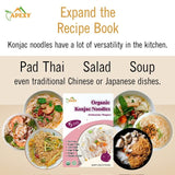 Apexy Organic Shirataki Konjac Noodle 8 Pouches Total 42.24oz. Low Calorie, Low-Carb Gluten Free, Vegan, Keto and Paleo-Friendly. (Fettuccine Shapes)