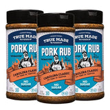 True Made Foods Ed Mitchell's Award Winning Pitmaster BBQ Pork Rub - Carolina Classic, BBQ Grill, 11.3 Ounce, 3 Pack - Earthy & Flavorful BBQ Rubs