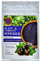 Wild Harvested Black Currant Freeze-Dried Powder - 2 Oz - Natural Black Currant Powder, No added sugar, No GMOs