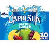 Capri Sun Flavored with Other Natural Flavor Juice Drink Blend, 10 Pouches, for School Lunches and On-the-Go Hydration, Pacific Cooler, All Natural