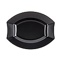 Party Essentials Party Supplies Fancy Plastic Dinnerware For Wedding/Birthday/All Occasions, 6" x 5", Dessert/Appetizer Plates, 20-Count, Black Oval