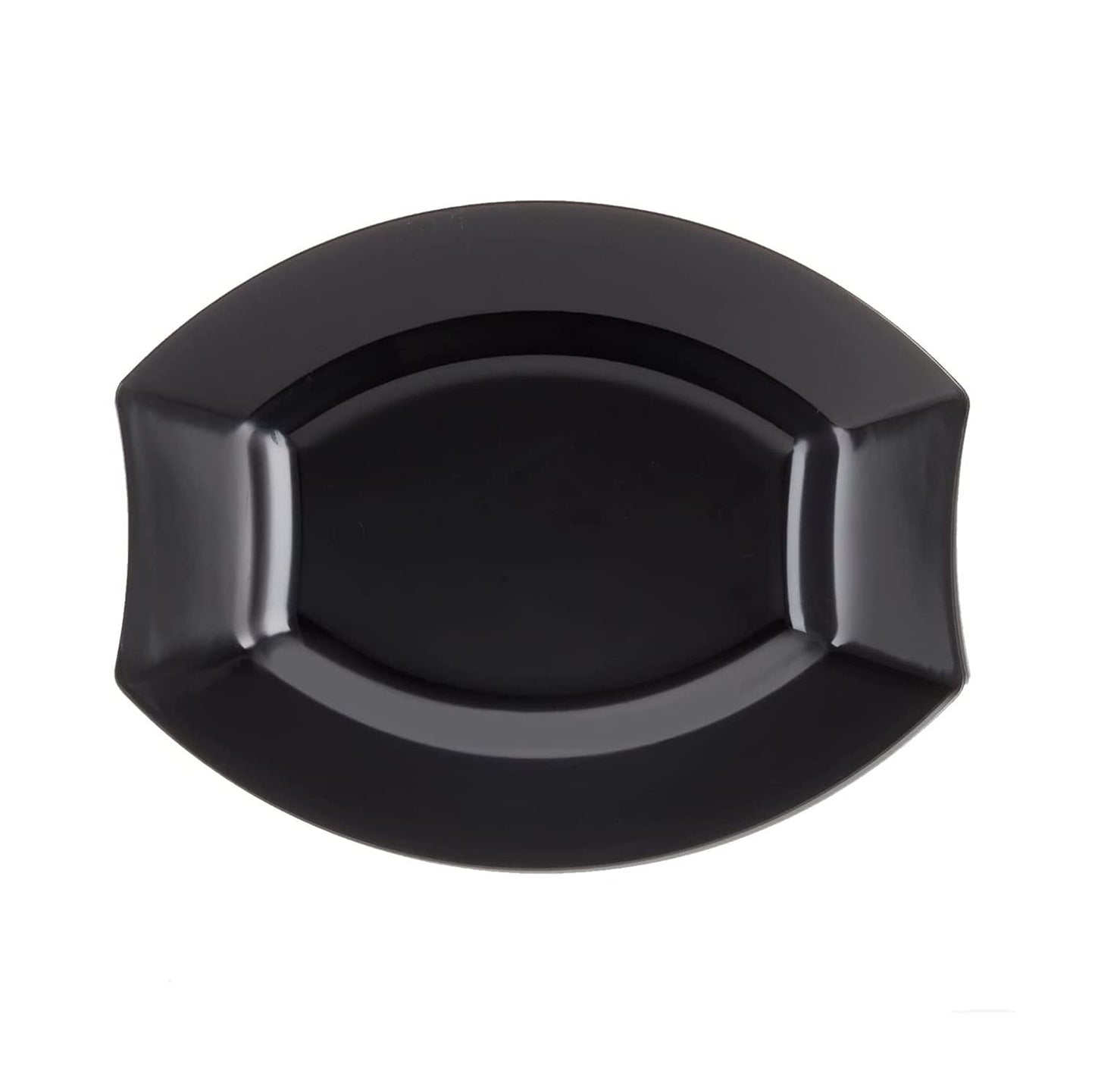 Party Essentials Party Supplies Fancy Plastic Dinnerware For Wedding/Birthday/All Occasions, 6" x 5", Dessert/Appetizer Plates, 20-Count, Black Oval