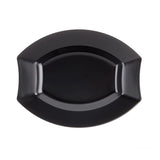 Party Essentials Party Supplies Fancy Plastic Dinnerware For Wedding/Birthday/All Occasions, 6" x 5", Dessert/Appetizer Plates, 20-Count, Black Oval