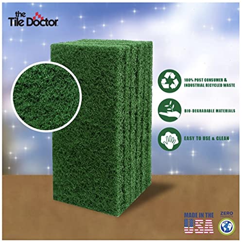The Tile Doctor Multipurpose Scrub Pad Set - Ideal for Bathroom, Kitchen & Floor Cleaning - Non-Scratch Dish Sponge & Shower Scrubber - Perfect