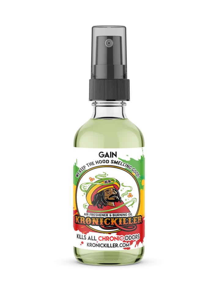 KronicKiller Gain Air Freshener & Burning Oil, Liquid Spray, 1 Fl Oz, Long Lasting Scent Duration, Car & Room Deodorizing