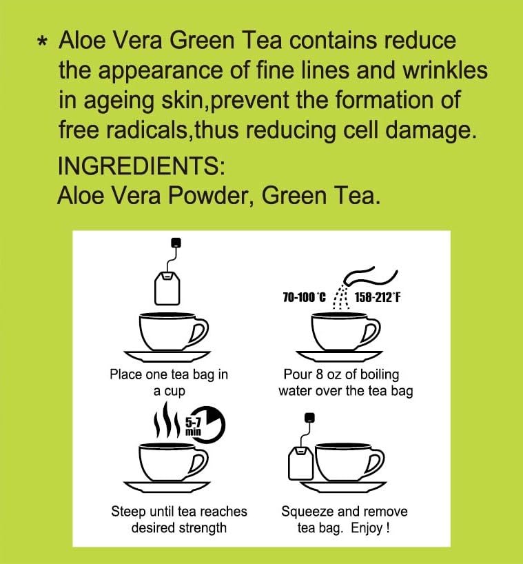 GT Aloe Vera Green Tea, 1.13 Ounce Box (16 Tea Bags)
