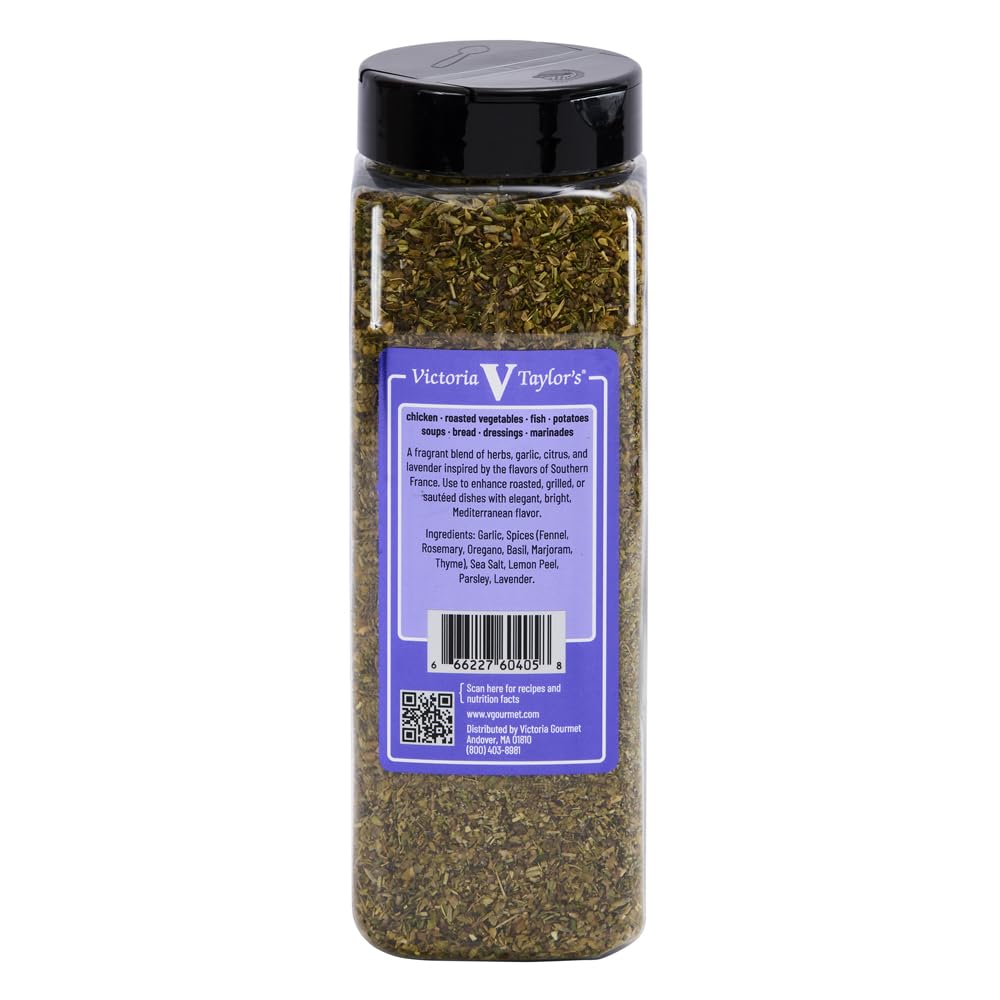 Victoria Taylor Herbes De Provence Seasoning, Classic French Herbs De Provence Herb De Provence Blend with Lavender, Rosemary, Thyme, Basil, 16.5 oz