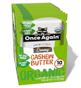 Once Again Organic Cashew Butter Packets - Individual Nut Butter Packets - No Sugar or Salt Added Snack Pouches - Single Serve Squeeze Packs - Vegan