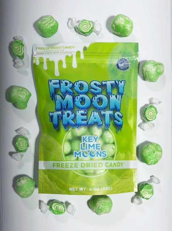 Freeze Dried Candy, Key Lime, Salt Water Taffy, Key Lime Taffy, Large 3oz Bag