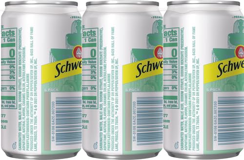 Schweppes Ginger Ale Zero Sugar Soda, 7.5oz cans, 6pk