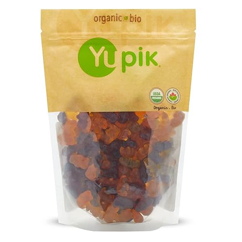 Yupik Organic Fruit Gummy Bears, Gelatin-Free, 1.1 lb (17.6 oz), Gluten-Free, Vegan, Non-GMO, Natural Colors & Flavors, Made from Fruit Juice, Sweet