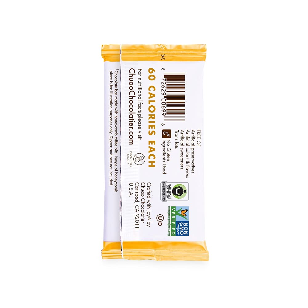 Chuao Chocolatier Honeycomb Dark Chocolate Mini Bars | Gourmet Honey No Preservatives | For Gift Baskets, Gifts for Women, Men, Thank You, Care