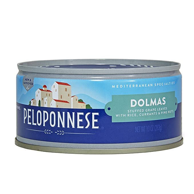 Peloponnese Dolmass Stuffed Grape Leaves - Raisins and Pine Nuts - Case of 6 - 10 oz.
