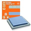 E-Cloth Kitchen Cleaning Kit, Premium Microfiber Cleaning Cloth with Scrubber, Ideal Cleaning Supplies for Kitchen Sinks and Dish Scrubber, 100 Wash