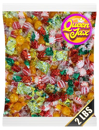 Bulk Hard Candy Individually Wrapped - 2 lb Hard Candy Mix, Perfect for Parties, Holidays, and Candy Bowls - Peppermint Candy, Butterscotch Candy