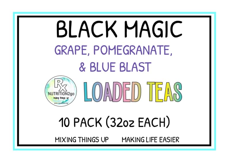 RxNutrition 2go Loaded Energy Tea (10 pack bulk, Black Magic)