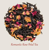 Blossom & Brew Romantic Rose Petal Tea (1.76oz) - Caffeinated Loose Leaf Black Tea with Dried Red Rose Petals - Floral Infusion for Hot or Iced Brew