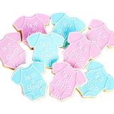 ½ Dz. Gender Reveal Baby Onesie Cookies Personalized, Gender Reveal, Shower Party Favors