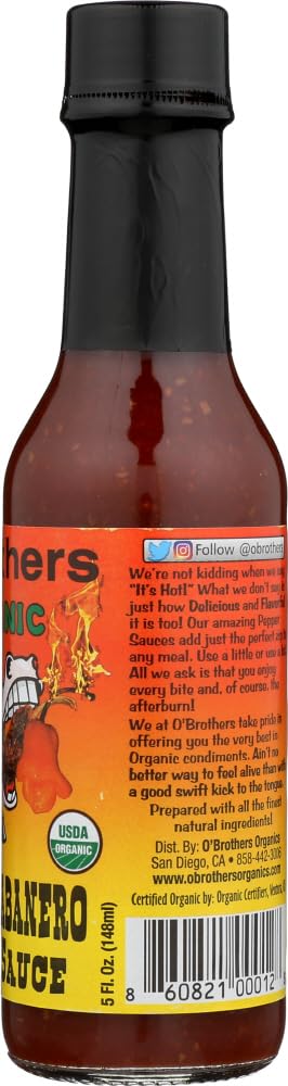 O BROTHERS Organic Chipotle Habanero Hot Sauce, 5 OZ