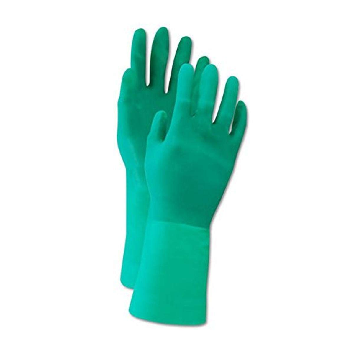North by Honeywell LA132G/9 North NitriGuard Plus LA132G 15 Mil Flock-Lined Nitrile Gloves, 9, Green, 9 (Pack of 12)