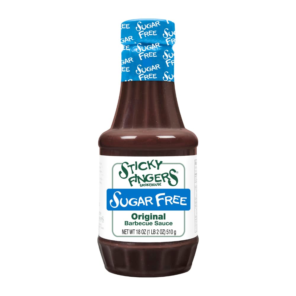 Sticky Fingers Sugar Free Barbecue Sauce, Original 18 Ounce, (Pack of 2)