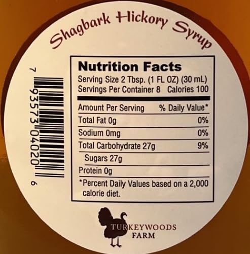 Turkeywoods Farm Shagbark Hickory Syrup, 8 Fl Oz (Pack of 1)