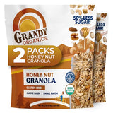Grandy Organics Honey Nut Granola - Certified Organic & Gluten Free Granola - 8g Protein - Non GMO & Kosher - Oats, Honey, Seeds & Nuts - 2 Pack, 2