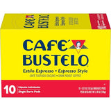 Café Bustelo Espresso Style Dark Roast, Single Serve Coffee Pods, 10 Count (Pack of 1)