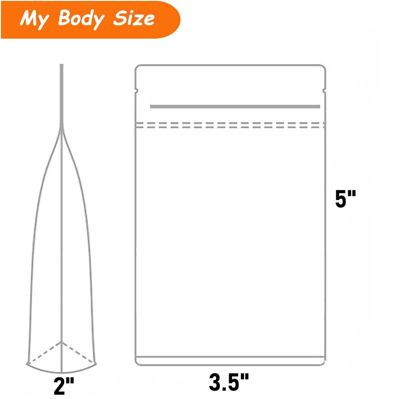 DOTUAHO 200 PCS Paper Bags with Window, 3.5" x 5.5" Resealable Bags, Stand Up Pouches, Reusable Ziplock Food Storage Bag Resealable Pouches for Foods