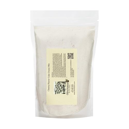 OliveNation Cherry Flavor Cake Donut Mix - Simple Just-Add-Water Powder with Real Dried Fruit for Fast, Easy Classic Cherry-Flavored Baked or Fried Doughnut Rings, Bars & Donut Holes (32.00oz)