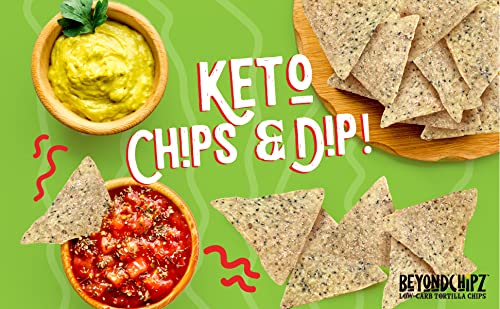 BeyondChipz Low Carb Tortilla Chips, Taco Street, Keto Friendly, Gluten Free, 5.3oz Bag, Pack of 4