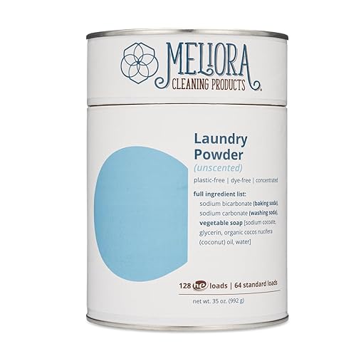 Meliora Cleaning Products Laundry Powder Detergent (128 HE Loads) (Unscented, Canister (with scoop) - 128 HE Loads)