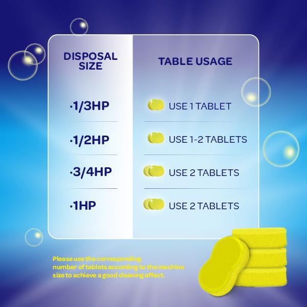 Infiniti Clean Garbage Disposal Cleaner and Deodorizer Tablets - 5 Pack Kitchen Sink Cleaner And Deodorizer, Septic Safe Foaming Cleaner, Lemon Scent