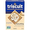 Triscuit Everything Whole Grain Wheat Crackers, Lunch Snacks, Snack Crackers, 8.5 oz