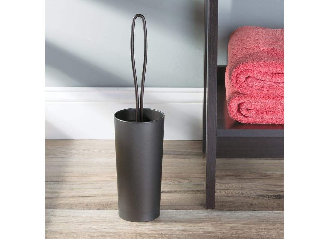 iDesign Loop Toilet Bowl Brush and Holder for Bathroom Storage - Bronze