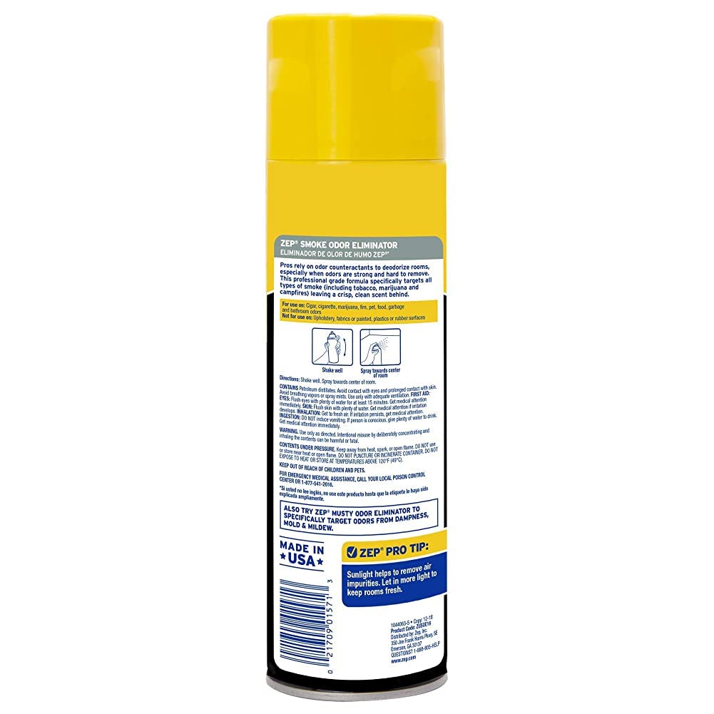 OBS - Zep Smoke Odor Eliminator Aerosol - 16 oz (Pack of 2) ZUSOE16 - Eliminate Cannabis (Marijuana) and Tobacco Odors