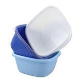 Parlynies 16 Quart Plastic Wash Basin, Large Dish Pan Tub, Pack of 3