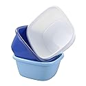 Parlynies 16 Quart Plastic Wash Basin, Large Dish Pan Tub, Pack of 3