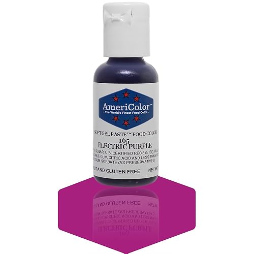 AmeriColor, Electric Purple, 0.75 Ounce Bottle, Soft Gel Paste Food Color